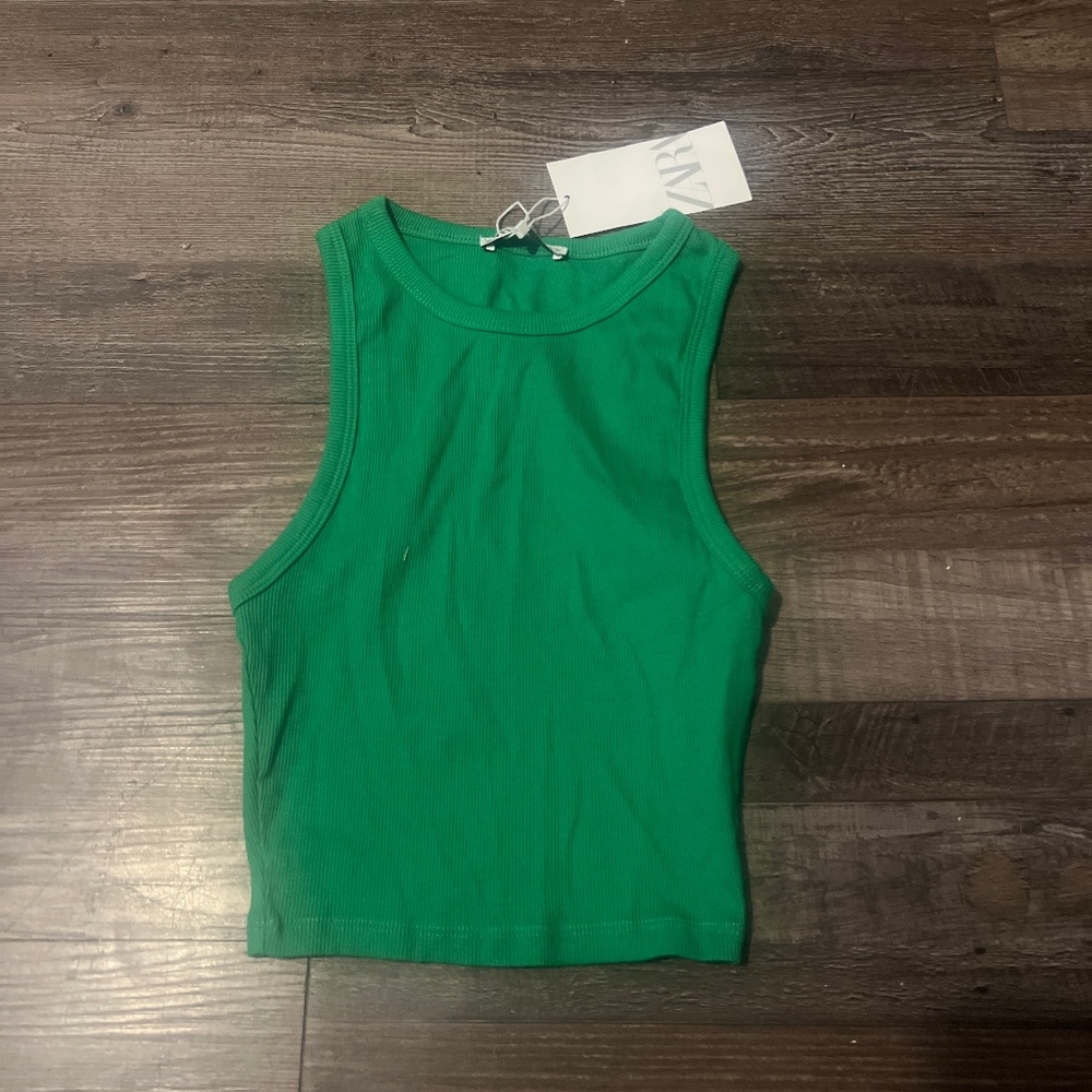 Zara green crop top